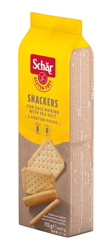 Schar snackers crackers con sale marino senza lattosio 4 porzioni da 29 g