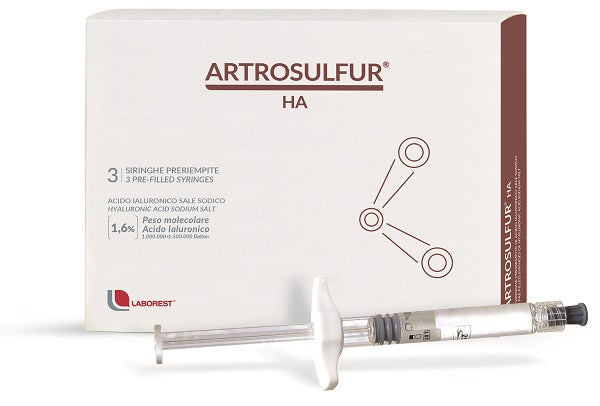 Siringa intra-articolare artrosulfur ha acido ialuronico 1,6% 2 ml 3 pezzi
