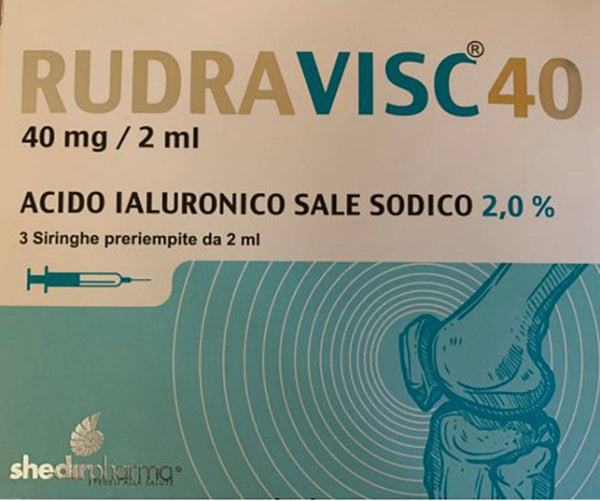 Siringa intra-articolare rudravisc 40 hc acido ialuronico sale sodico 40 mg 2 ml 3 pezzi