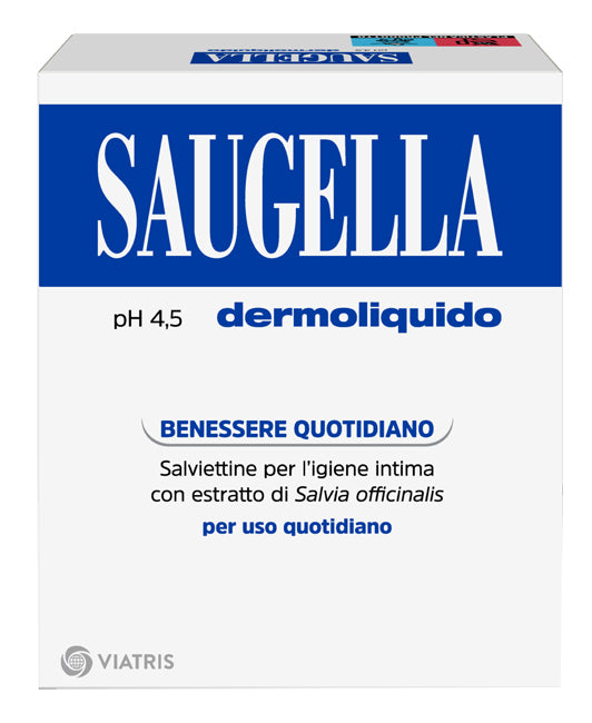 Saugella dermoliquido ph 4,5 salviettine igiene intima benessere quotidiano 10 pezzi