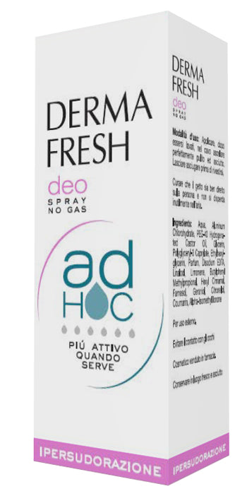 Dermafresh deo spray no gas ad hoc ipersudorazione deodorante 100 ml