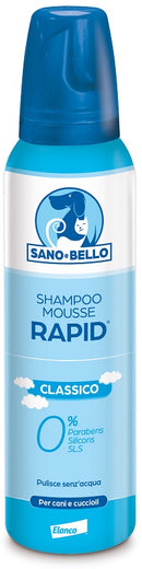 Sano e bello shampoo mousse rapid classico flacone 300 ml per lavaggio senz'acqua