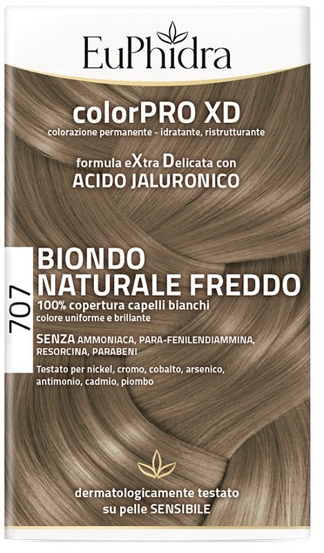 Euphidra colorpro xd 707 biondo naturale f colore + attivante + balsamo + cuffia + guanti