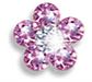 Orecchini sterili bjt941 crys flower rose/whit
