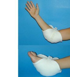 Gomitiera/talloniera in vello sintetico per la prevenzione delle piaghe da decubito a livello dei go