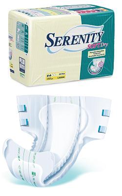 Pannolone per incontinenza serenity softdry formato extra taglia large 30 pezzi