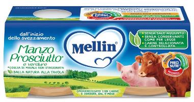 Mellin omogeneizzato manzo prosciutto con verdure