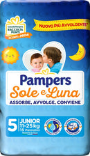 Pampers sole&luna junior 15pz