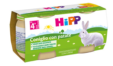 Hipp omogeneizzato coniglio con patate 2x80 g