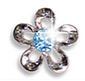 Orecchini sterili bjt943 metal flower w/aqua cry