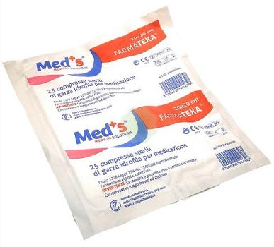 Garza compressa idrofila meds farmatexa 12/8 20x20cm 25 pezzi