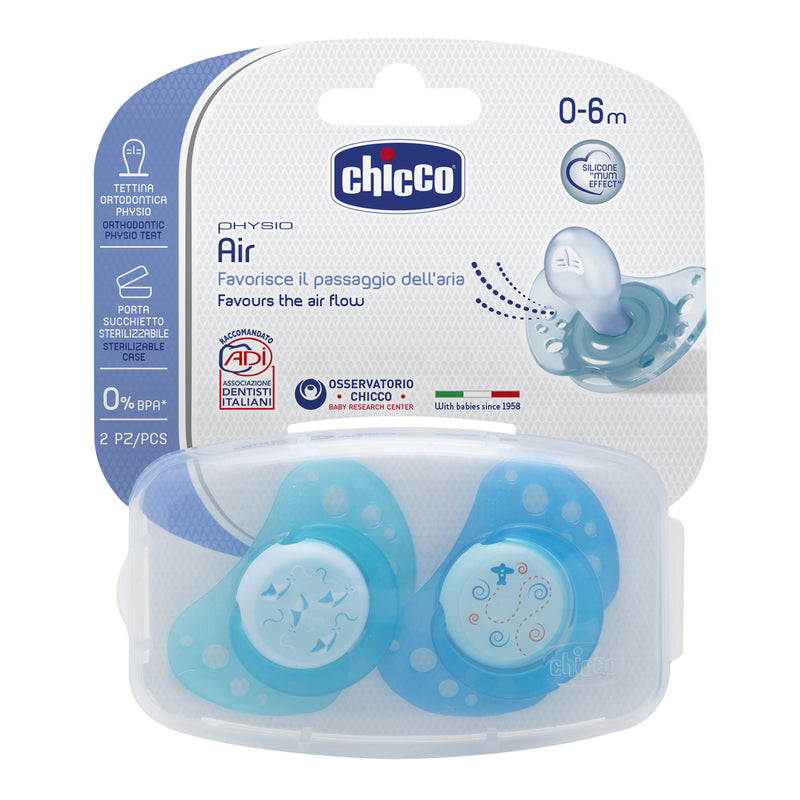 Chicco succhicco air boy silicone 0-6 mesi 2 pezzi