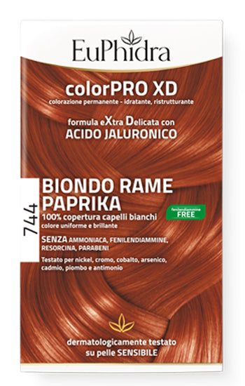 Euphidra colorpro gel colorante capelli xd 744 paprika 50 ml in flacone + attivante + balsamo + guan