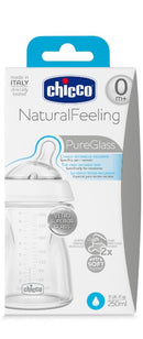 Chicco biberon naturalfeeling vetro 0m+ 250 ml