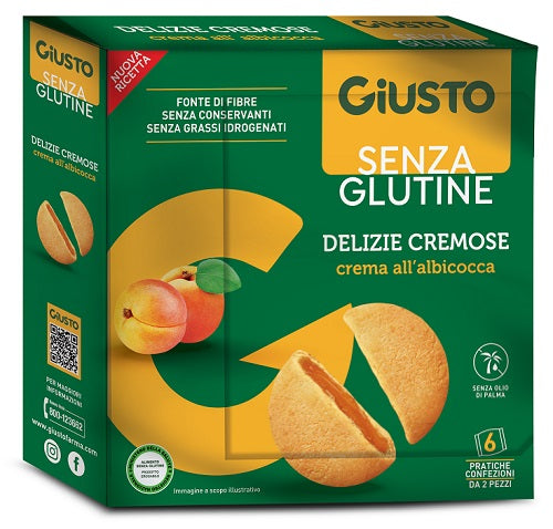 Giusto senza glutine delizie cremose albicocca 6 confezioni da 30 g