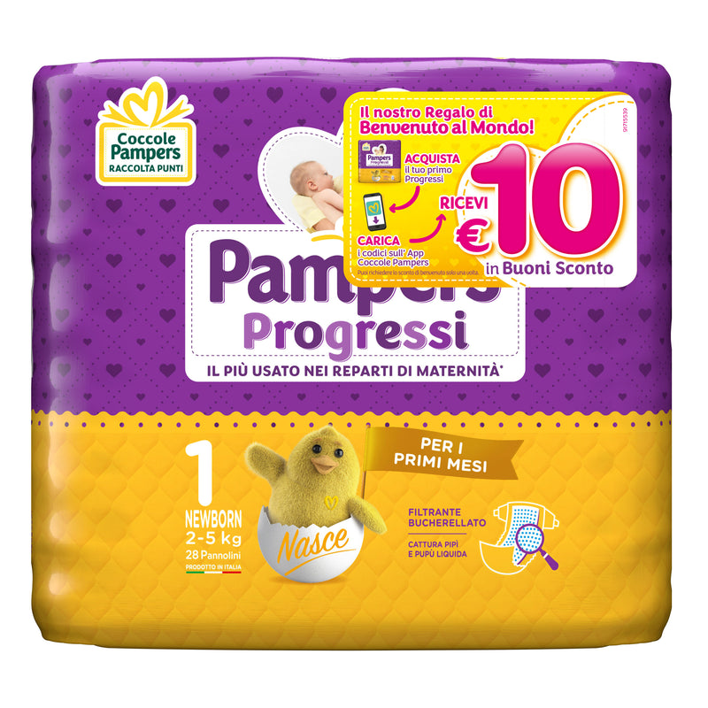Pampers progressi newb 28pz 0204