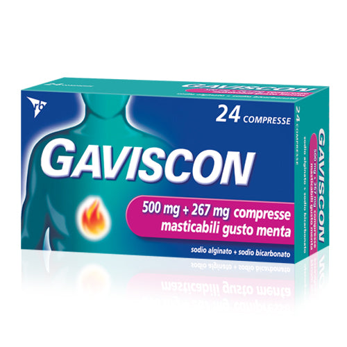 Gaviscon*24cpr menta 500+267mg